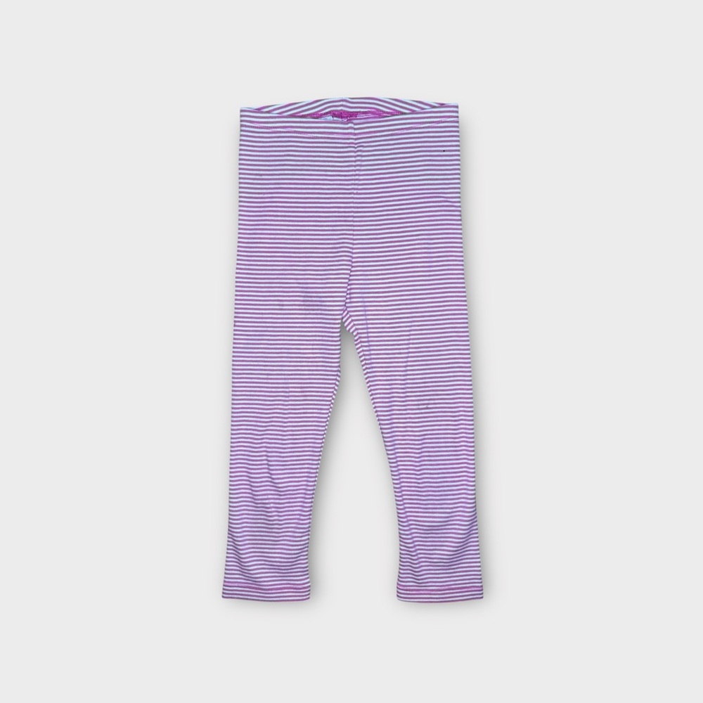 Tea Collection Pink & White Pinstripe Cropped Leggings